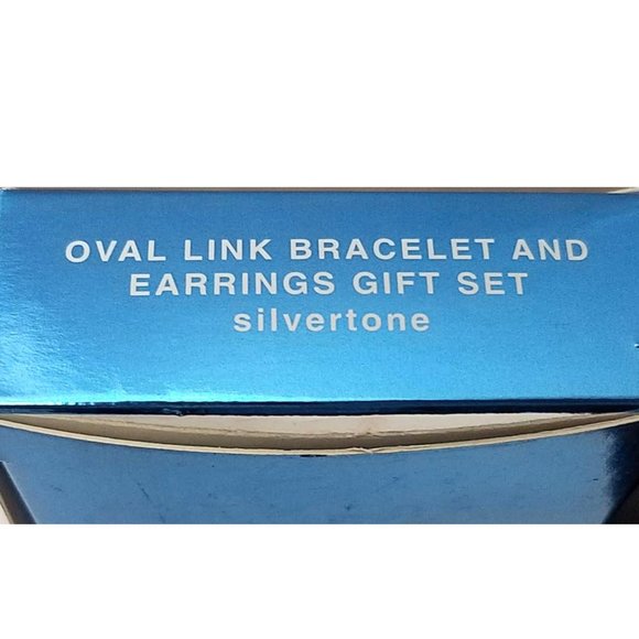 AVON OVAL LINK Bracelet & Earrings Gift Set - Silvertone NIB 2009 - Picture 4 of 4